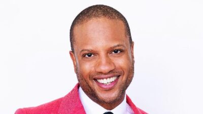 Elijah Rock in pink