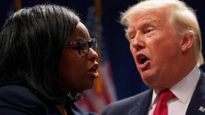Jasmine Crockett and Donald Trump - via Grok AI