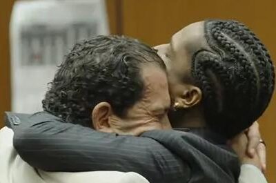 Joe Tacopina and A$AP Rocky hug it out after 'Not Guilty' verdict - screenshot