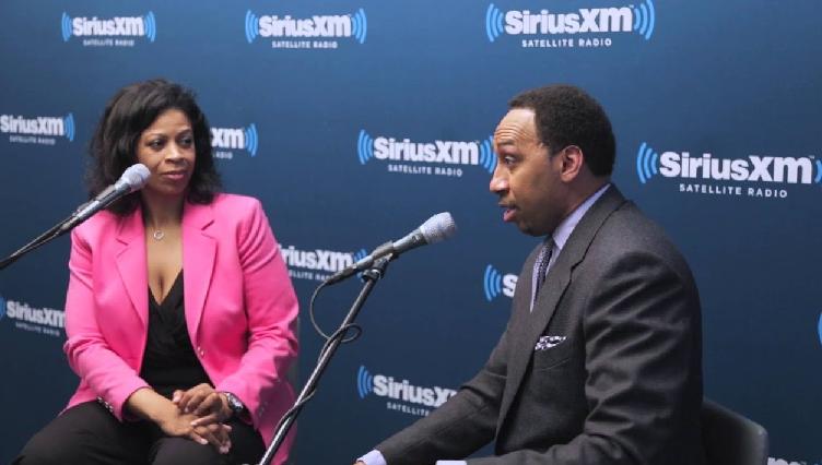 Stephen A. Smith: No Presidential Plans, Podcast Denial // Karen Hunter and Stephen A Smith - via screenshot