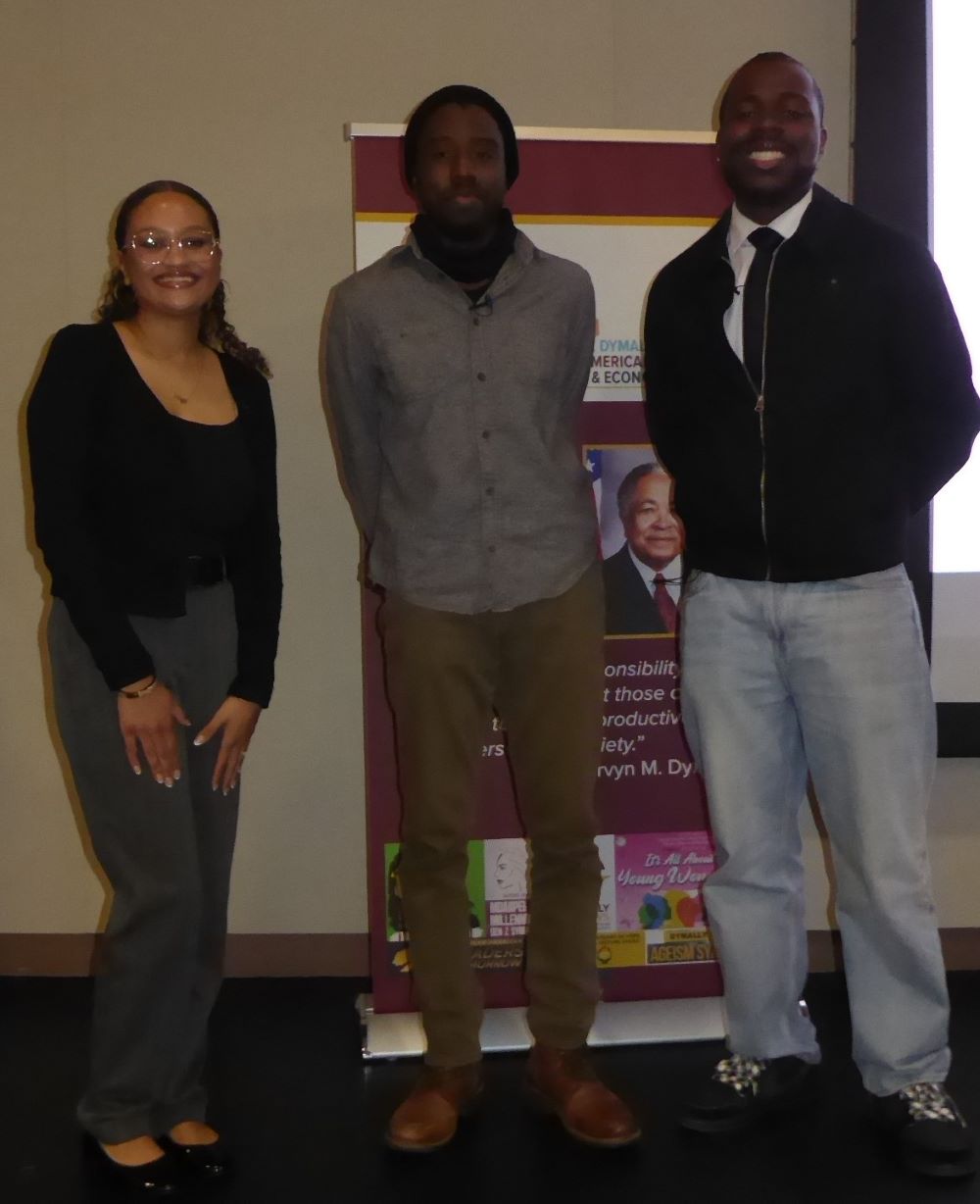 Mervyn M. Dymally Institute: Millennial/Gen-Z Symposium // Lorelei Fuller, Channing Martinez and Tyler Herring: Photo Credit, Ricky Richardson
