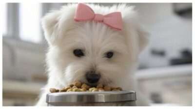 dog eating