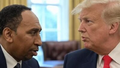 Stephen A Smith and Donald Trump - via Grok AI