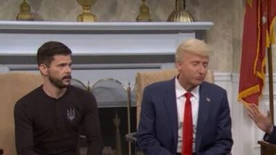 Volodymyr Zelensky (fake) - Donald Trump (fake) - via SNL/NBC