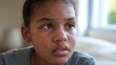 Young Black person with measles