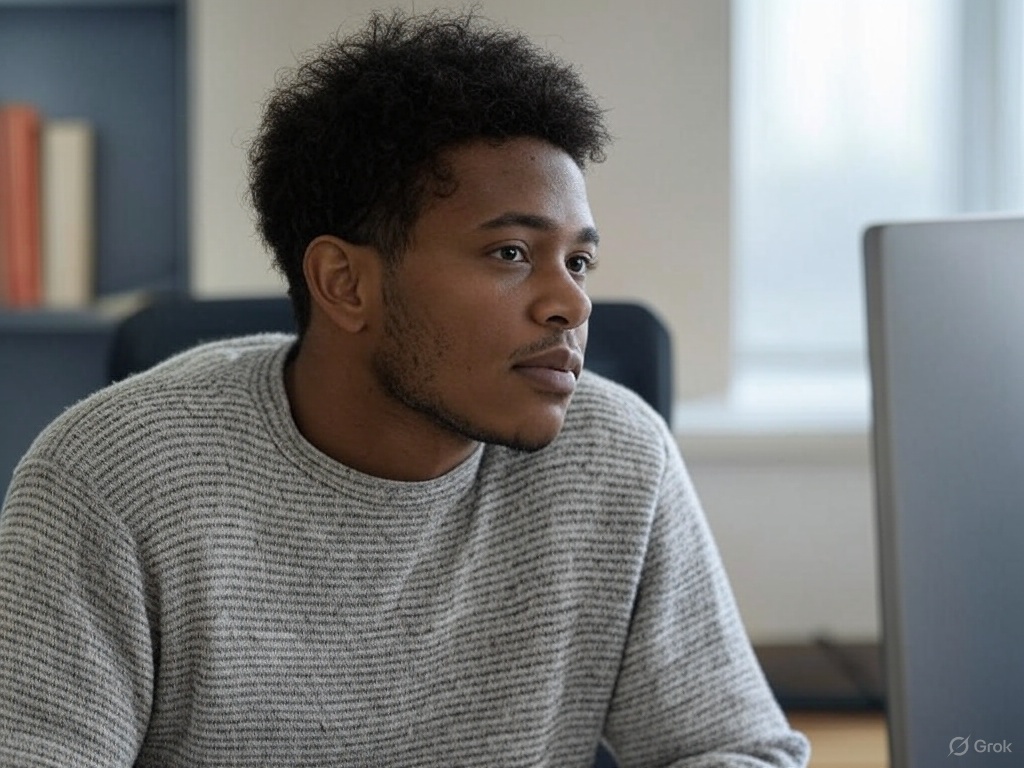 man sitting in front of a compter
