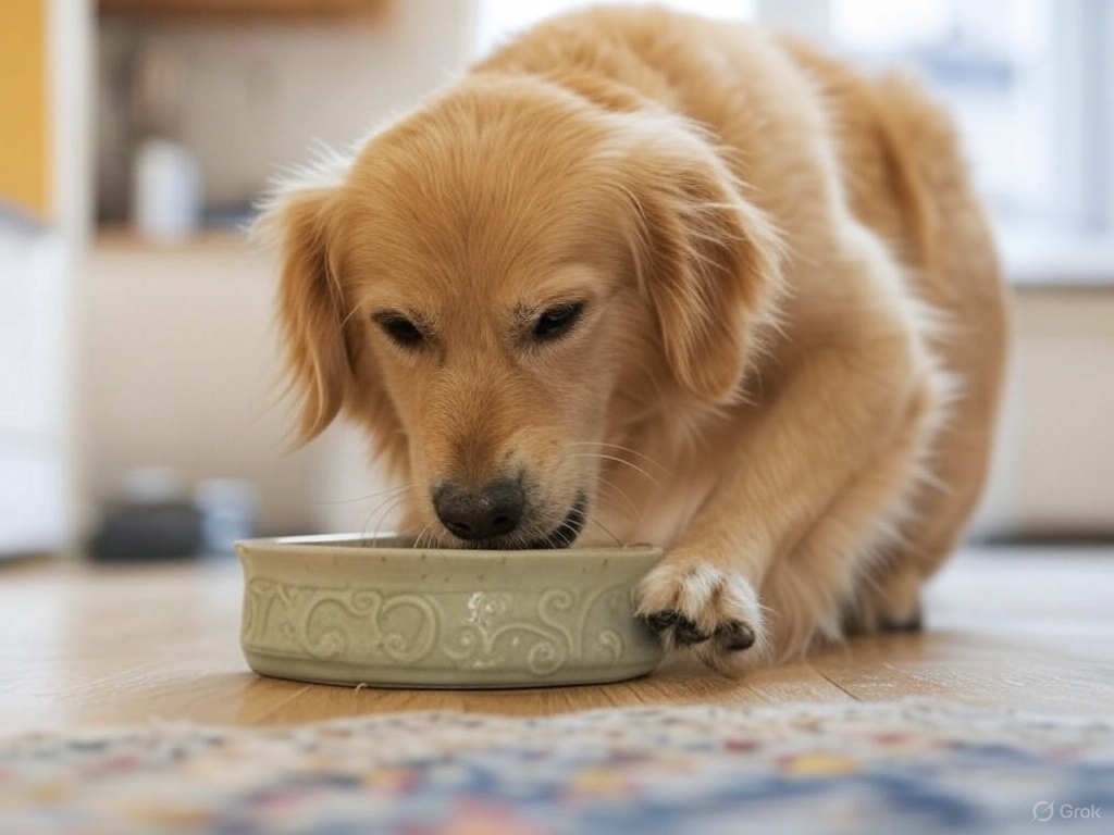 dog eating