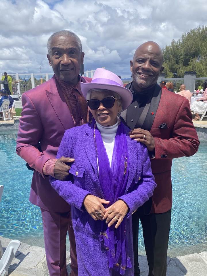 Former Temptations member Louis Price, his wife, actress and producer Faye Hauser, and Singer Adam Aejaye Jackson attend the Turning Point Spring 2025 Empowering Lives and Inspiring Change Luncheon.