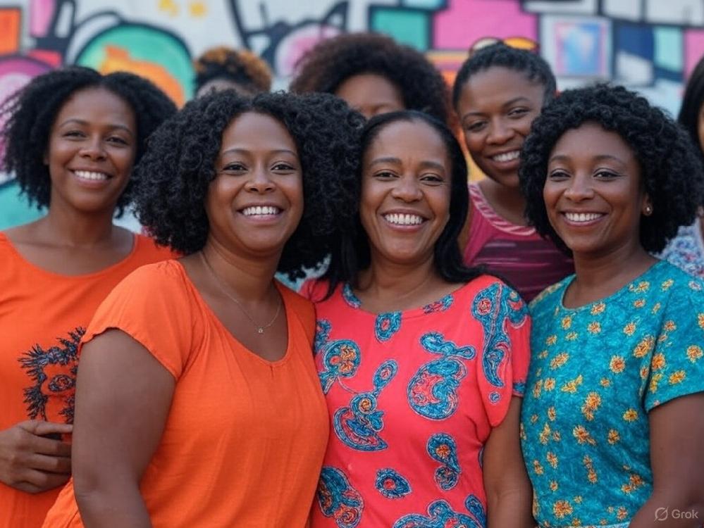 Black women being sisterly and kind to each other - via Grok AI
