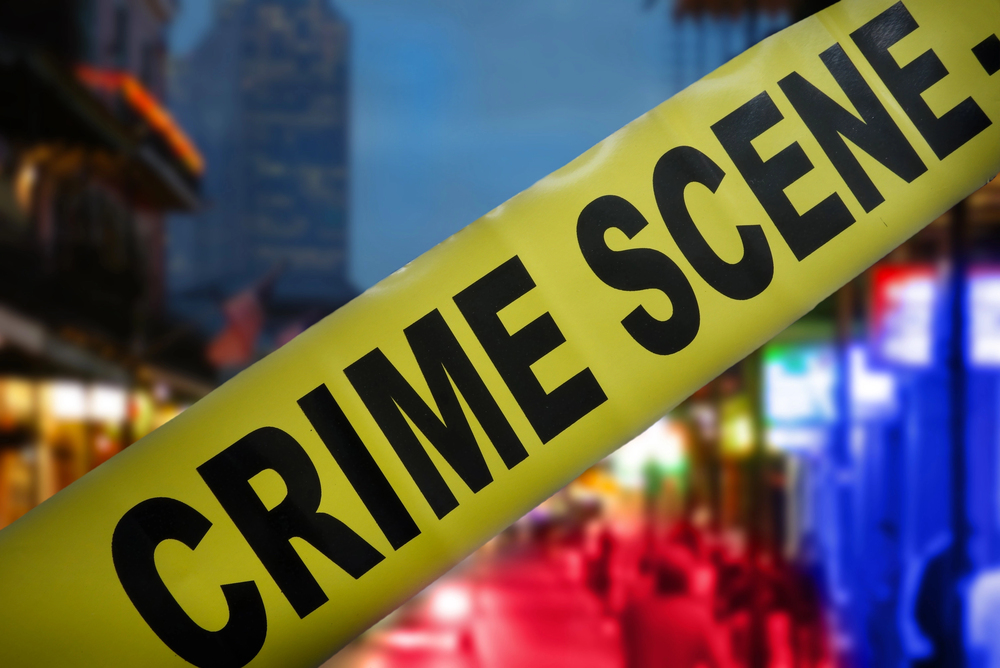 Yellow police crime scene tape