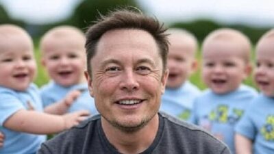 Elon Musk and babies - via Grok AI