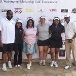 L to R: Timothy Taylor, Jazzmin Duncan, Shannon Henderson Scholarship Committee Chairperson, Cheyenne DeGross, Jordyn Isaacs, David Linton, Chairman LLF