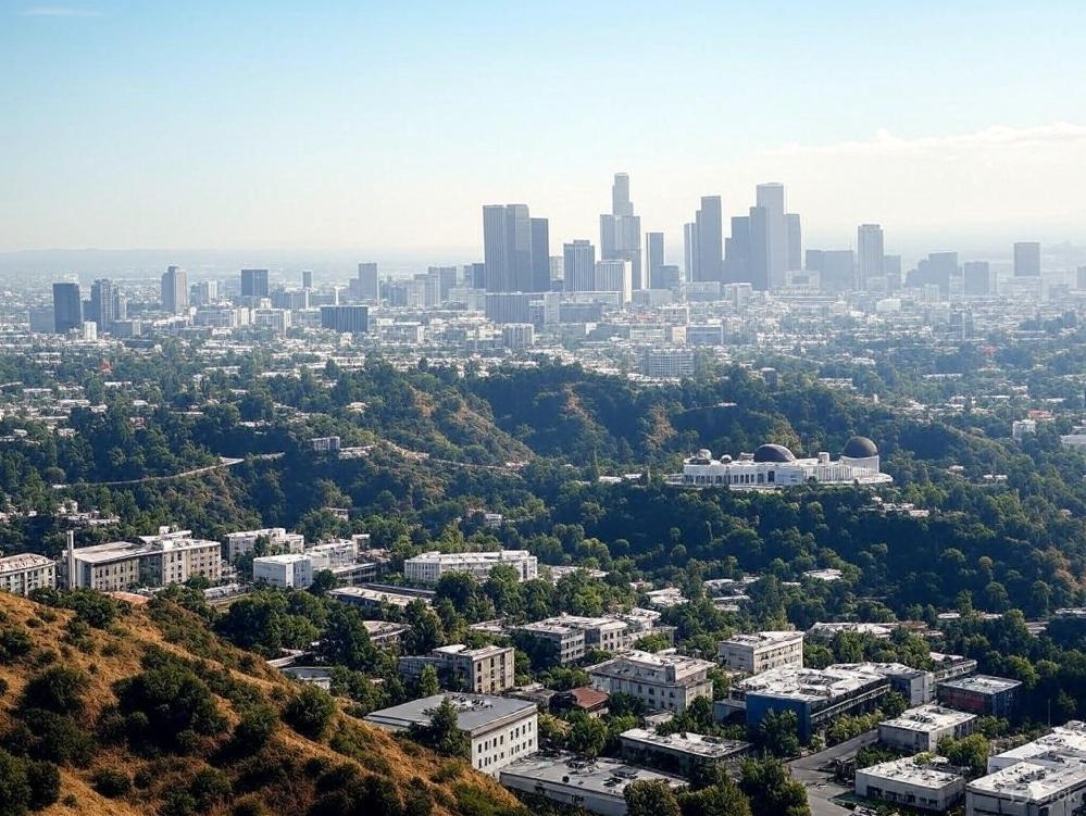LA skyline from the Hollywood Hills - via Grok AI