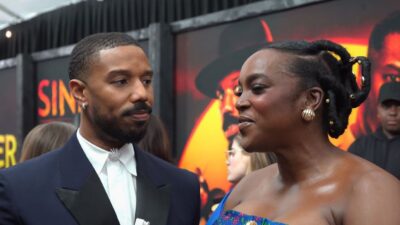 Michael B Jordan & Sinners Co star Wunmi Mosaku (photo by Melissa Nyomi Stoll of Melshotya)