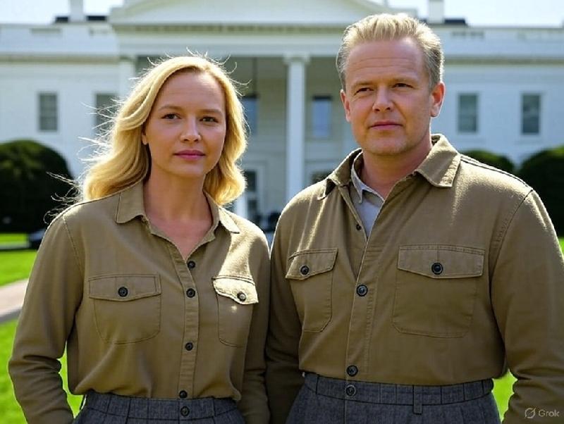 Afrikaner couple in front of the White House