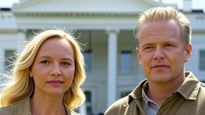 Afrikaner couple in front of the White House