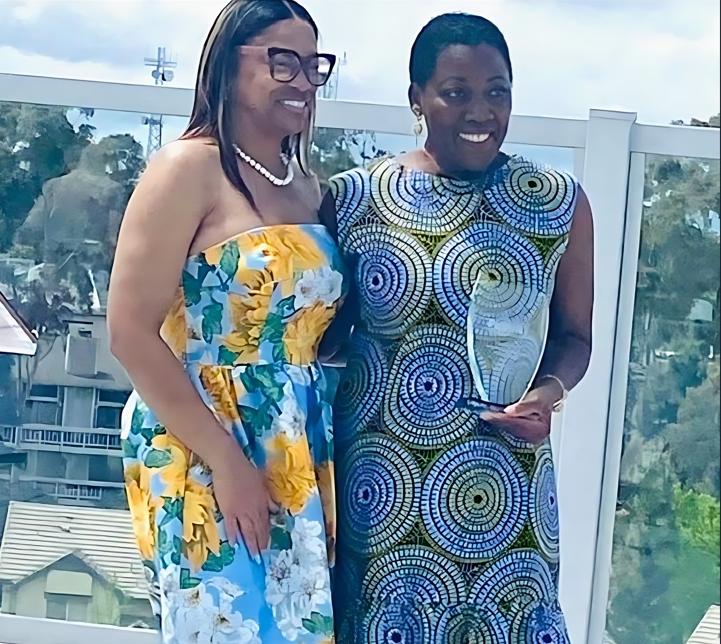 Akuyoe Graham (r), founder of Spirit Awakening, accepts the Changemaker award from Michelle Perkins (l) at the Turning Point AOD Spring 2025 Empowering Lives and Inspiring Change Luncheon