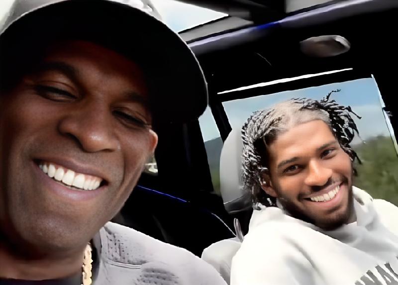 Deion Sanders and his Son Shedeur film video in the latter's new Maybach bought with NIL earnings