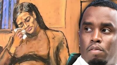 Diddy and Cassie court illustration - screenshot