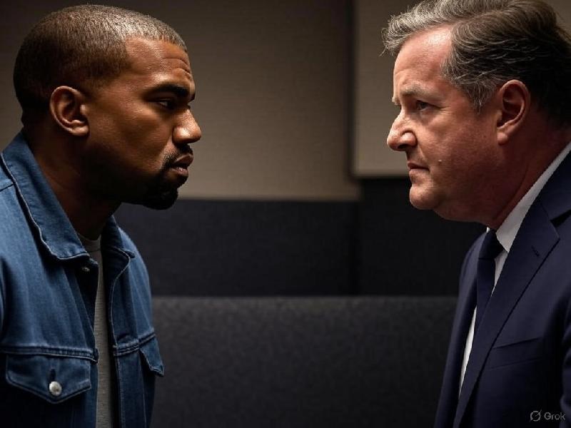 Kanye West and Piers Morgan - via Grok AI