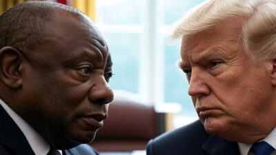 President Ramaphosa (South Africa) and President Trump (USA) - via Grok AI