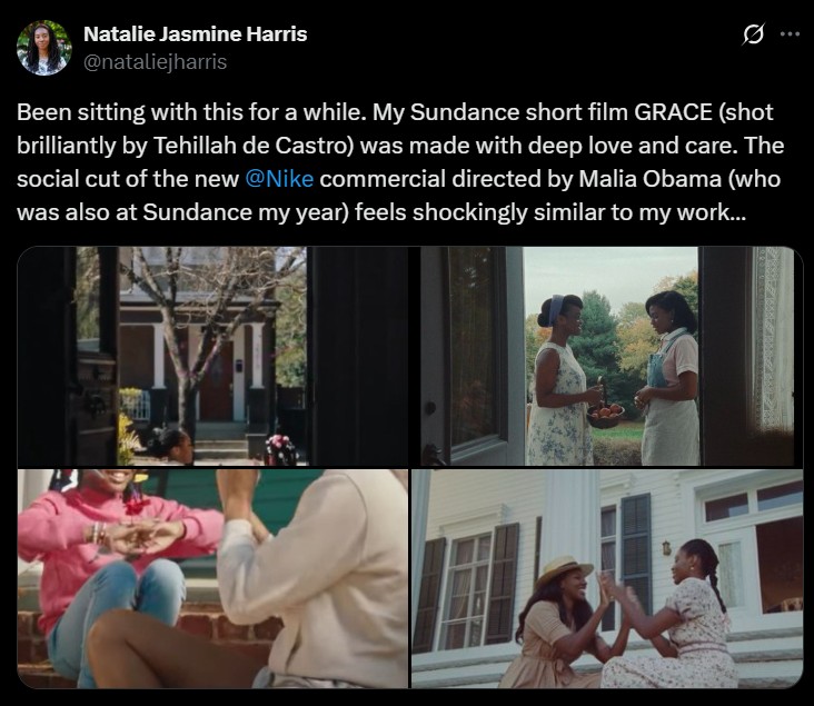Natalie Jasmine Harris calls out Nike/Malia Obama