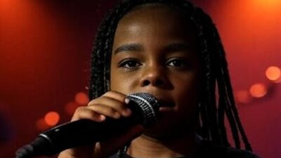 Young Girl singing - via Grok AI