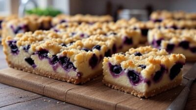 Blueberry Crumble Cheesecake Bars