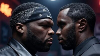 50 Cent and Diddy face-off / via Grok AI