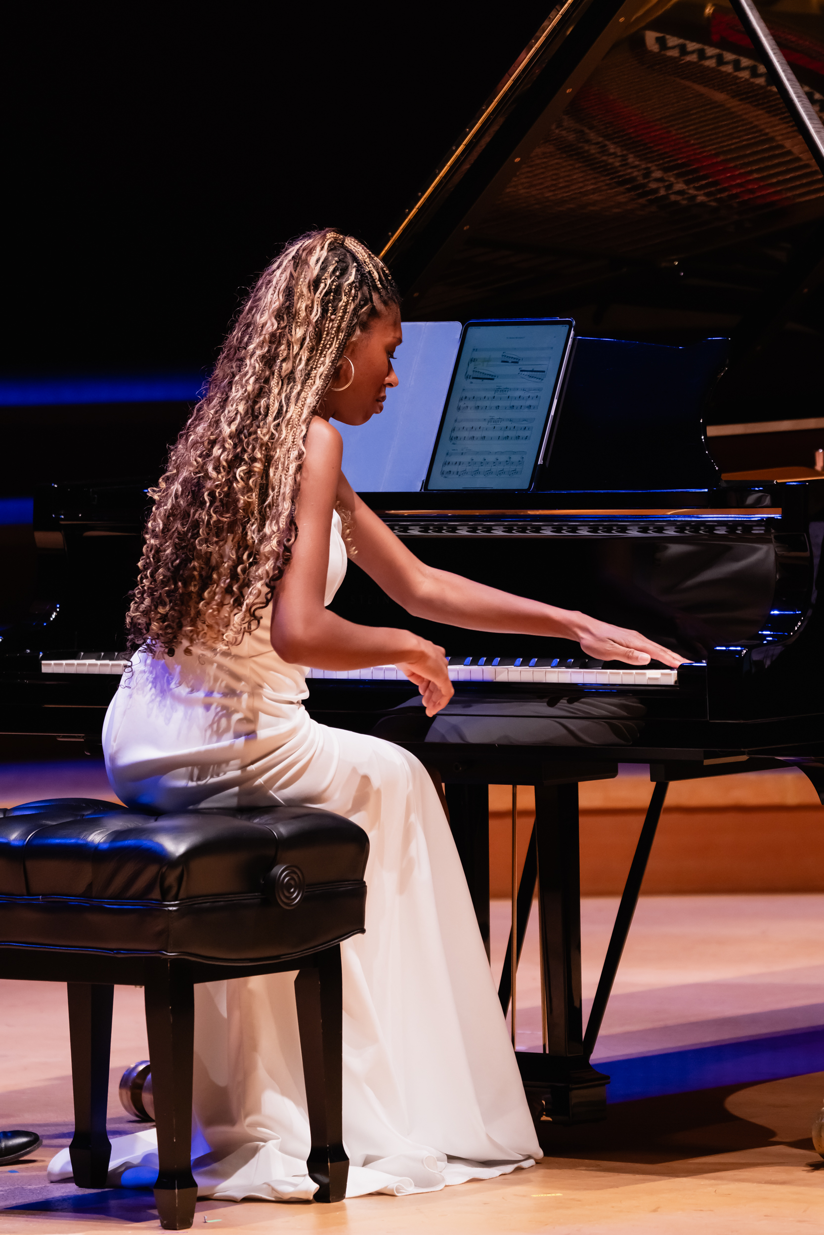 Isata Kanneh-Mason in concert with brother Sheku Kanneh-Mason at the Walt Disney Concert Hall May 2025.