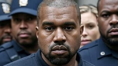 Kanye West (with officers behind him) - via Grok AI