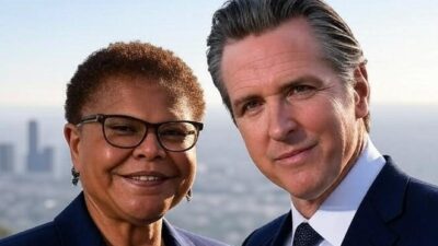 Karen Bass and Gavin Newsom - via Grok AI