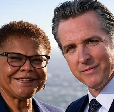 Karen Bass and Gavin Newsom - via Grok AI