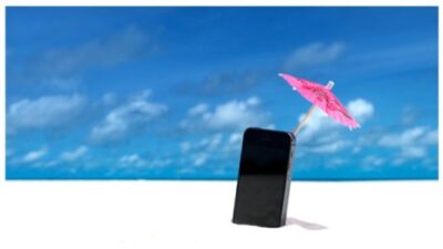 smartphone on the beach