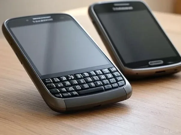 Likenesses of Blackberry and Android phones - via GrokAI