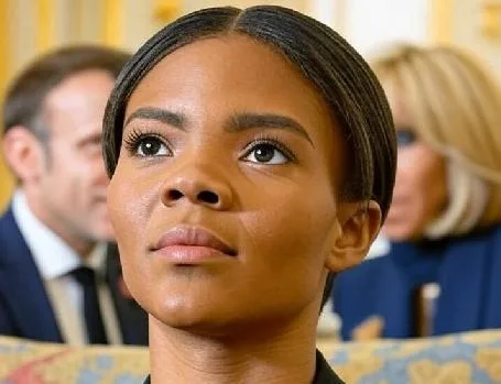 Candace Owens (with Emanuel and Brigitte Macron in background) - via GrokAI