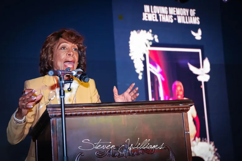 Congresswoman Maxine Waters speaks at Jewel Thais-Williams Celebration of Life event
