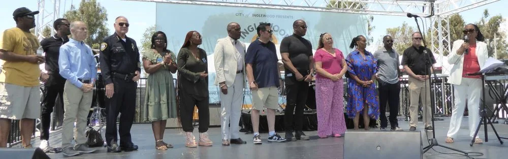 Councilwoman Gloria Gray (right) and Elected officials: Photo Credit, Ricky Richardson