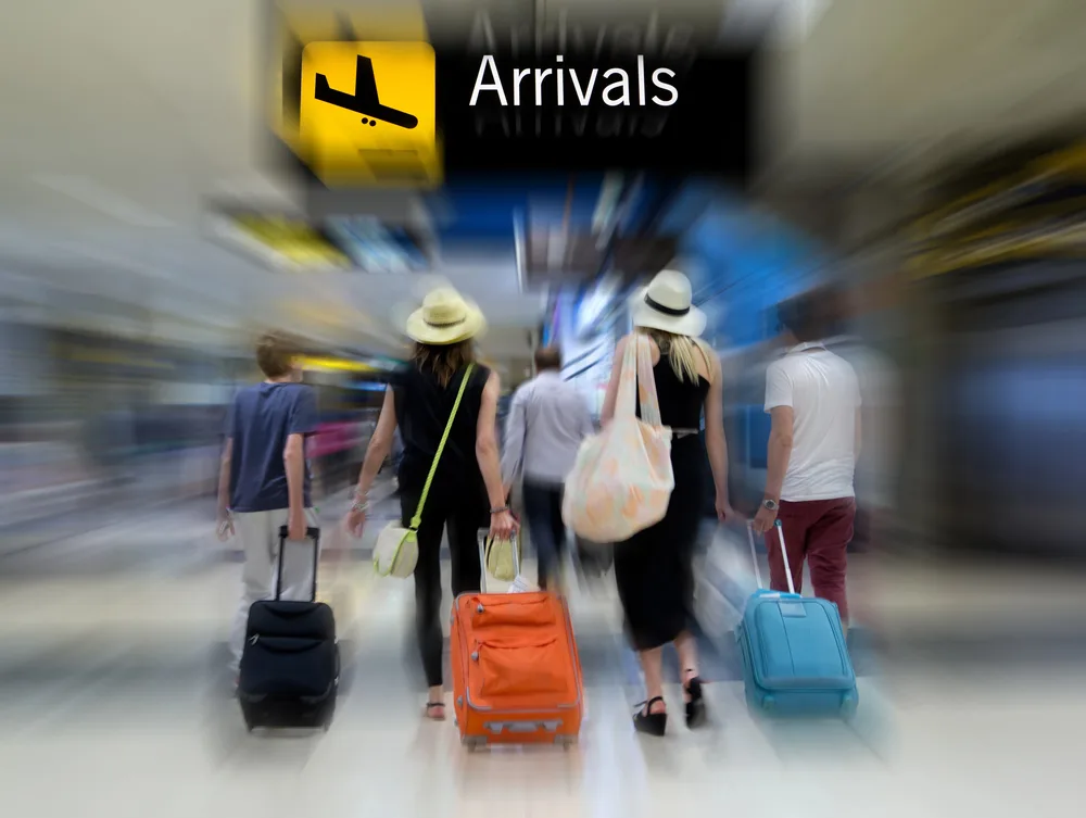 Passengers on commercial airplane