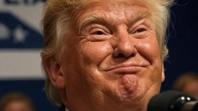 Donald Trump (smirk and liar) - via GrokAI