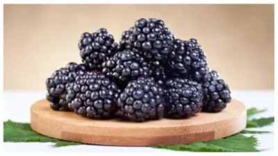 blackberries on platter