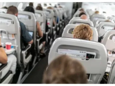 Passengers on commercial airplane