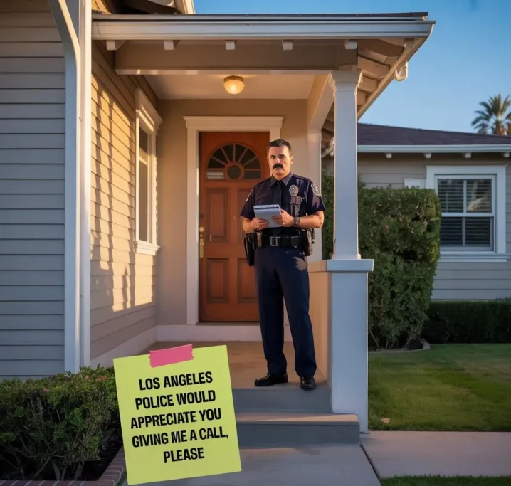 Note left by LAPD - via EURai