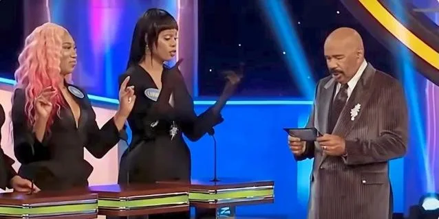 Celebrity Family Feud - Trans Team and Steve Harvey - via YouTube/ABC