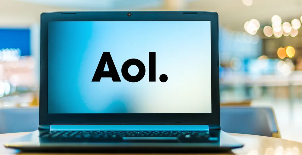 AOL logo on laptop