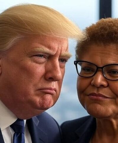 Donald Trump and Karen Bass - via GrokAI