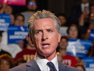 Gavin Newsom at Redistricting press conference - via CBM