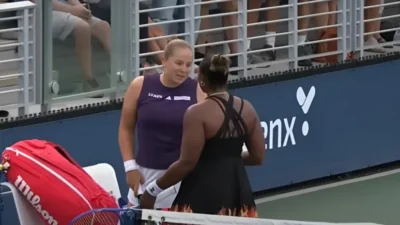 Jelena Ostapenko and Taylor Townsend - screenshot