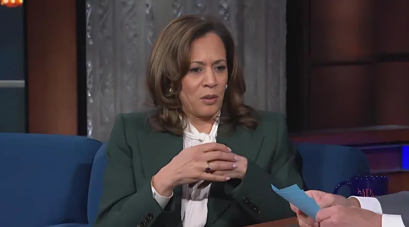 Kamala Harris on The Late Show - screenshot