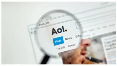 AOL logo on computer screen